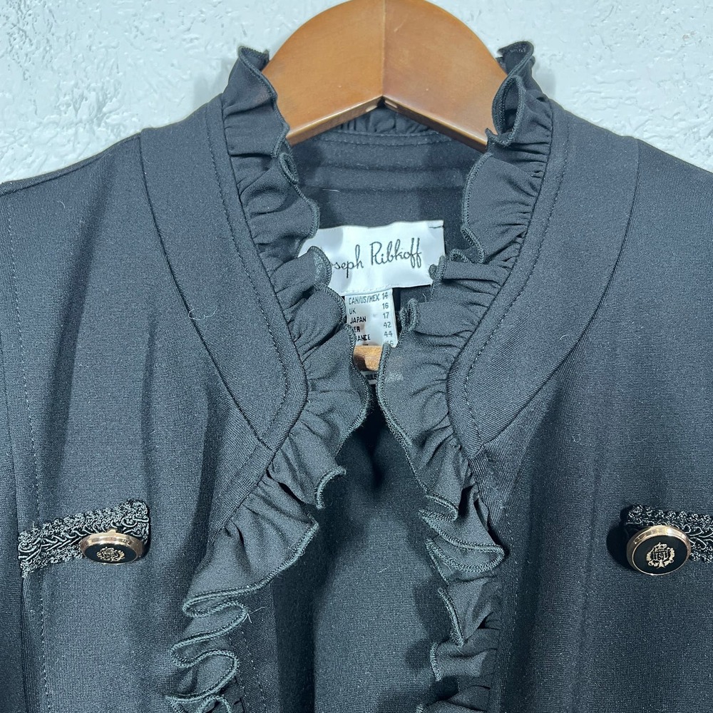 Joseph Ribkoff Charcoal Blazer with Button Accents - Picture 4 of 5